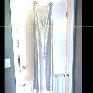 Zara tank over dress in shimmery silver